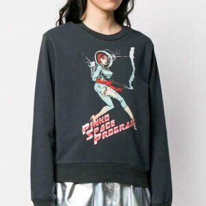 Pinko Women's Navy Pinko Space Program Long Sleeve Sweatshirt Size L